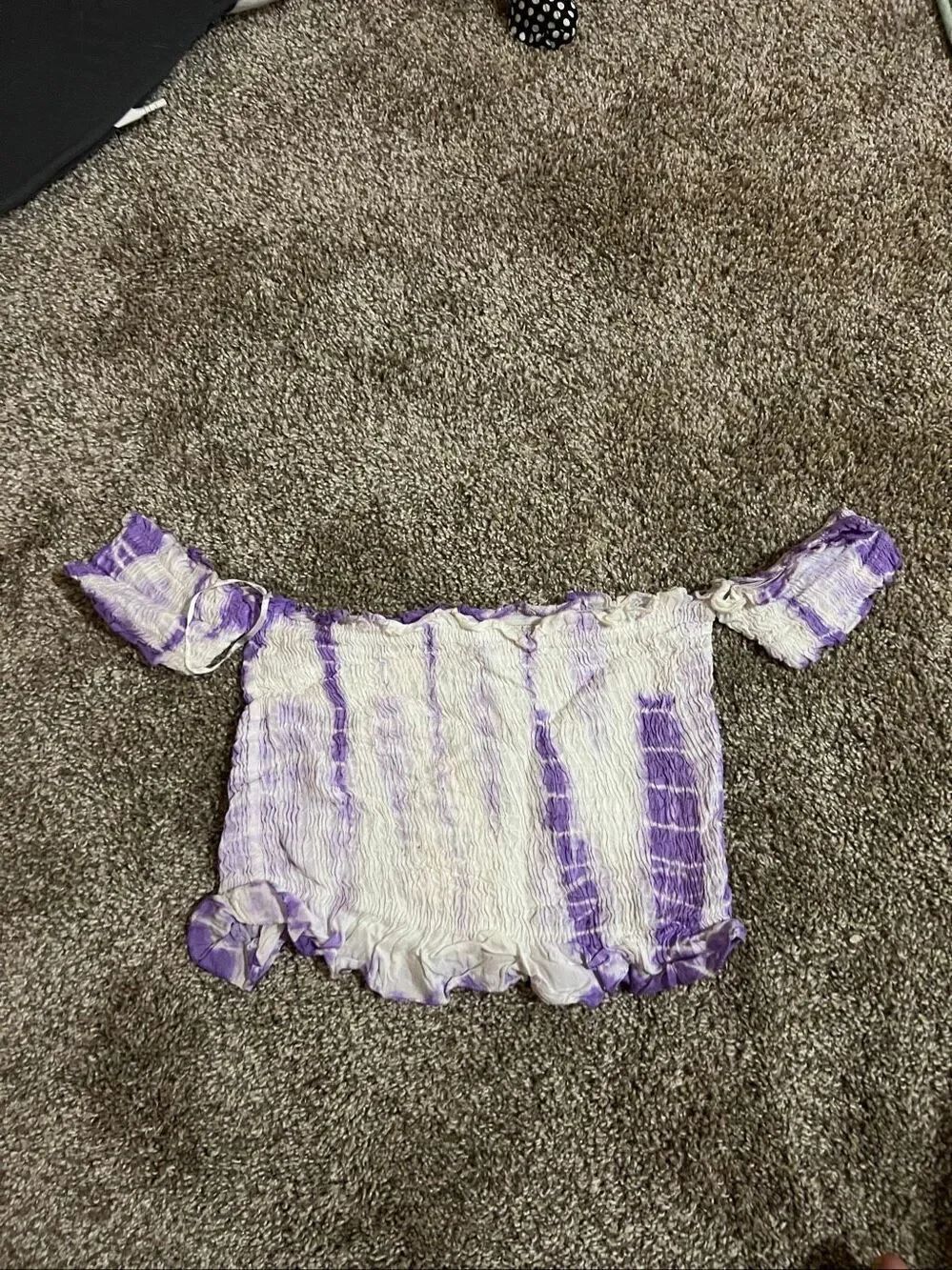 Kiwi & Punch Purple And White Top Womans Small New